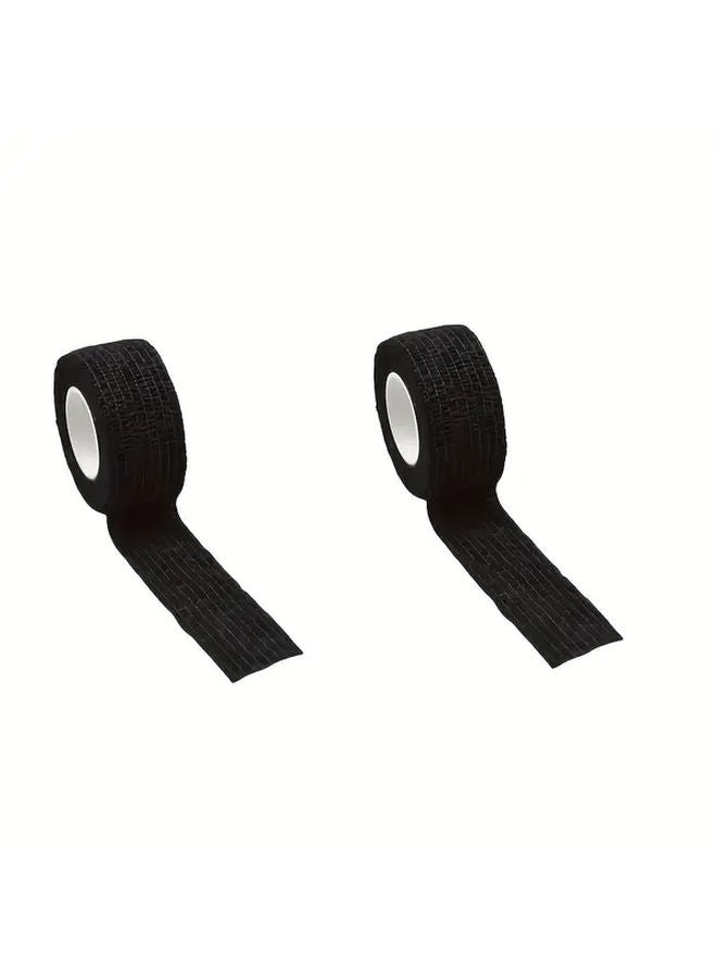 2Pcs Black Polyester Headphone Headband Protective Tape Anti Aging Repair Strips - Image 1