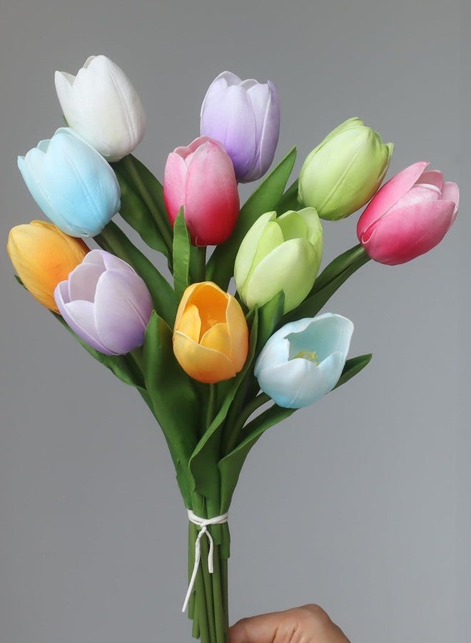 Buart Real Touch Artificial Flowers for Valentine's Day Mother's Day Home Table Centerpieces Decorations,Spring-Colors Fake Tulip for Wedding Bridal Bouquet(Luxury-Series,11pcs) - Image 5