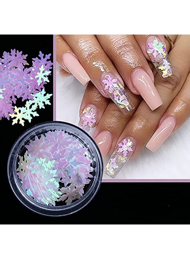 Valuu Christmas Snowflakes Ultrathin Nail Sequins Laser Sparkly Nail Glitter Flake Winter Diy Nail Decals Nail Decoration - Image 3