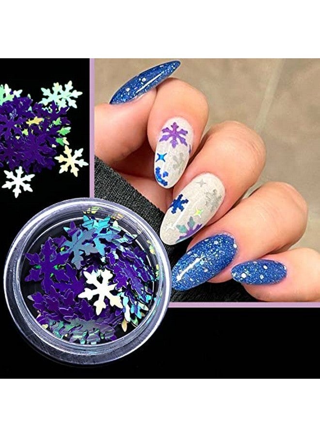 Valuu Christmas Snowflakes Ultrathin Nail Sequins Laser Sparkly Nail Glitter Flake Winter Diy Nail Decals Nail Decoration - Image 4
