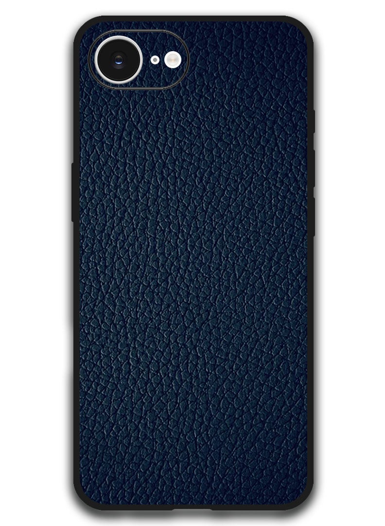 Theodor Case Compatible with Apple iPhone 17e / 16e 6.1 Inch Protection Shockproof Bumper Cover - Blue Leather Pattern - Image 1