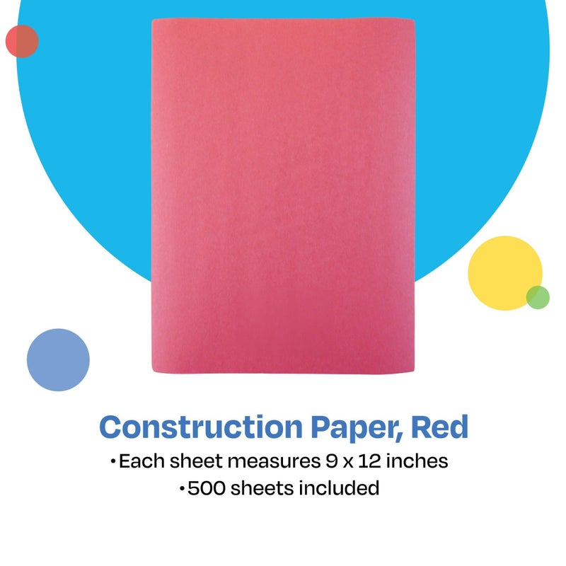 Childcraft Construction Paper, 9 x 12 Inches, Red, 500 Sheets - Image 2