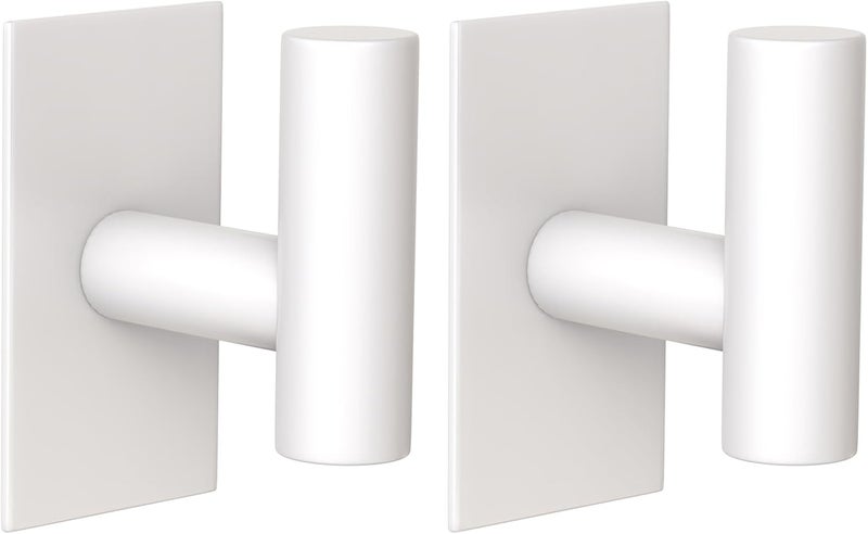 VAEHOLD Wall Towel Hooks, Heavy Duty Sticky Holder Waterproof Towel Hooks for Hanging Coat, Clothes, Closet Hook Wall Mount for Kitchen (White, 2 Pack) - Image 2