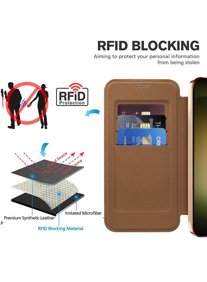 S-TOP Case For Samsung Galaxy S23+ 5G Shield MagSafe RFID Anti-theft Rhombus Leather Phone Case - Image 5