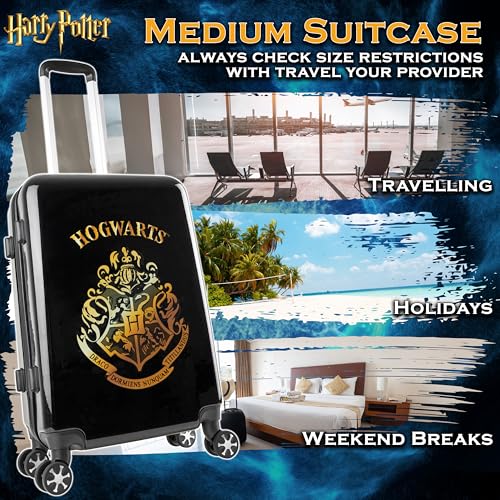 Harry Potter Suitcase for Kids Teens Hogwarts Hard Shell Luggage Rolling Suitcase 4 Wheels Travel Essentials Vacations Trips (M/L26”xW16.5”, 60L, Black) - Image 3