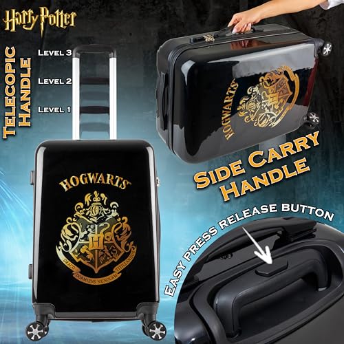 Harry Potter Suitcase for Kids Teens Hogwarts Hard Shell Luggage Rolling Suitcase 4 Wheels Travel Essentials Vacations Trips (M/L26”xW16.5”, 60L, Black) - Image 5