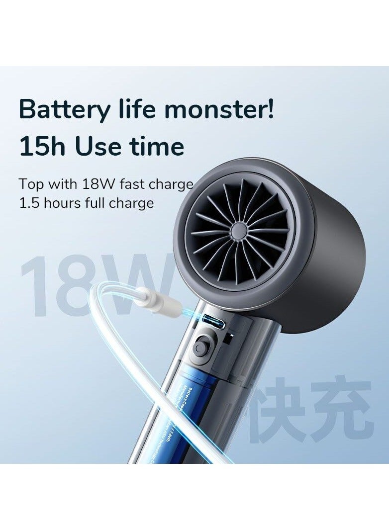 Portable Hand Fan , 100 Wind Speeds, Mini Bladeless Handheld Fan, USB Rechargeable Personal Fans, Electric Eyelash Fan - Image 1