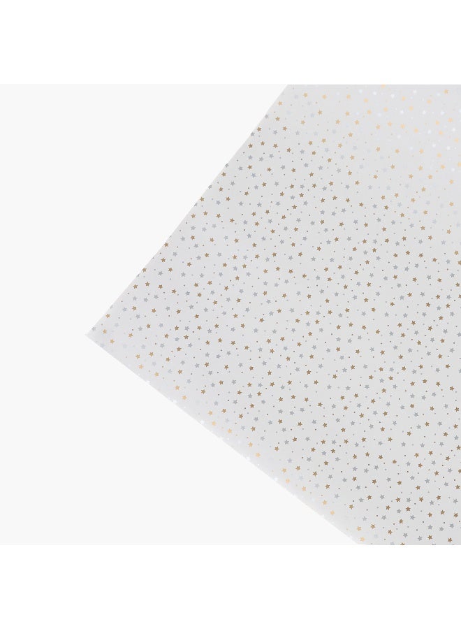 Findz Star Print Paper Gift Wrap - 70x200 cms - Image 3