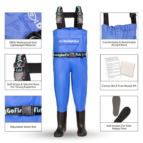 DaddyGoFish Chest Waders for Kids and Adults Fishing and Hunting Waders with a Pocket and a Wader Hanger - Image 3