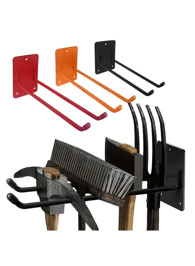 4Pack Wall Mounted Metal Tool Organizer Rack Durable Black Finish Space Saving Design - Image 2
