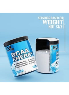 Evlution EVL BCAAs Amino Acids Powder - BCAA Energy Pre Workout Powder for Muscle Recovery Lean Growth and Endurance - Rehydrating BCAA Powder Post Workout Recovery Drink with Natural Caffeine - Blue Raz  - Image 5