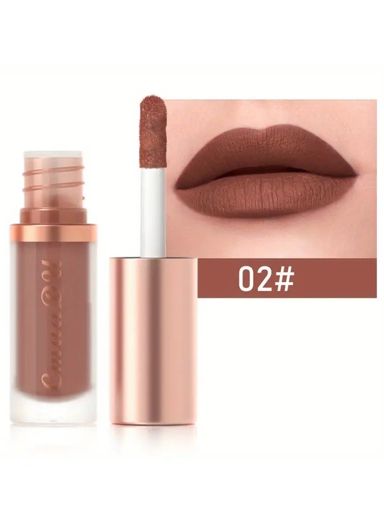 CmaaDu قطعتان من ملمع الشفاه غير اللامع المقاوم للماء وأحمر الشفاه المخملي - يدوم طويلاً، ناعم، ولامع، هدايا عيد الحب - Image 1