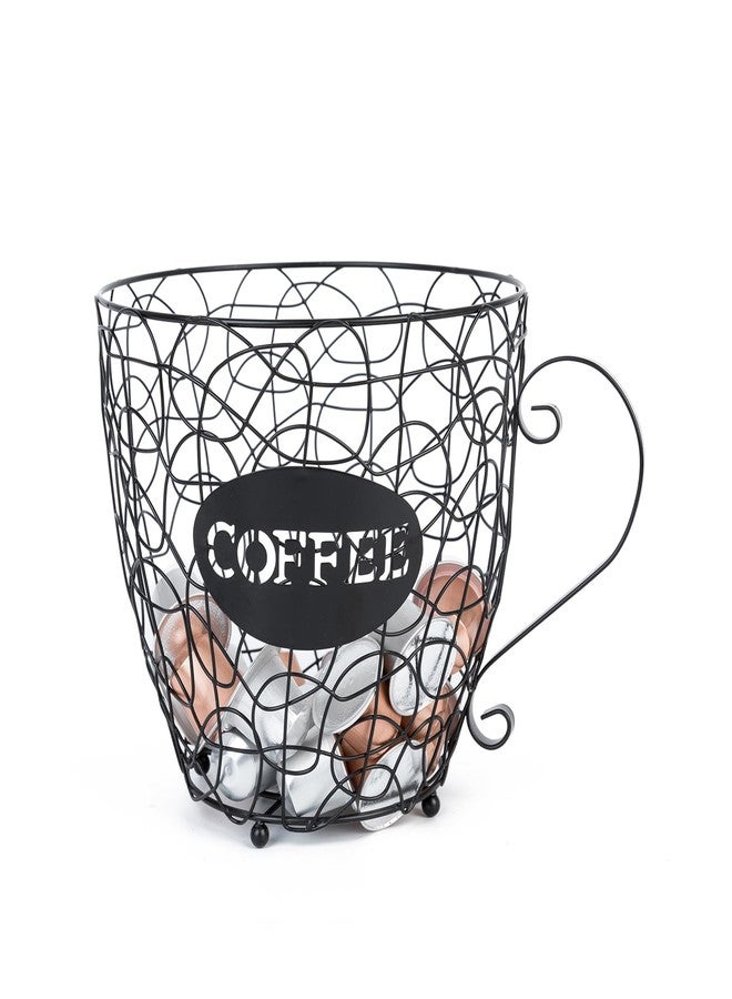 Agirlvct Coffee Pod Holder, Super Large Capacity Capsule Basket for KCup, XL Metal K Cup Storage,Coffee Bar Organizer for Kitchen Dinning Room Office Home Cafe Hotel (Black) - Image 1