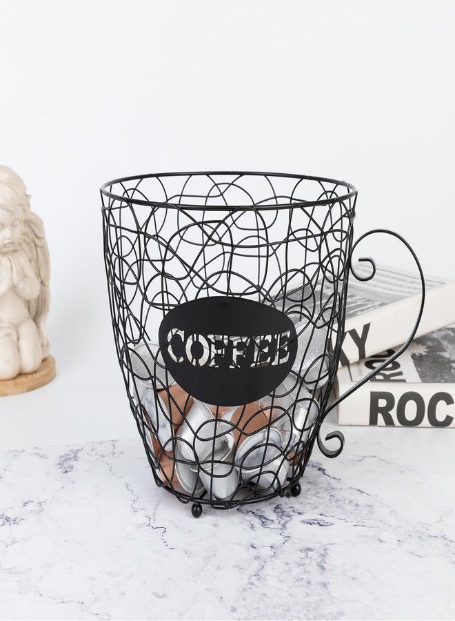 Agirlvct Coffee Pod Holder, Super Large Capacity Capsule Basket for KCup, XL Metal K Cup Storage,Coffee Bar Organizer for Kitchen Dinning Room Office Home Cafe Hotel (Black) - Image 5