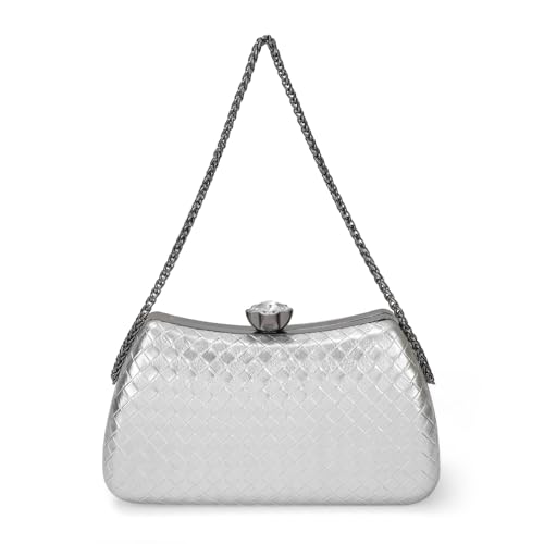 Mochi Women'S Grey Fashionable Faux Leather Party Clutch (38-156) - Image 4