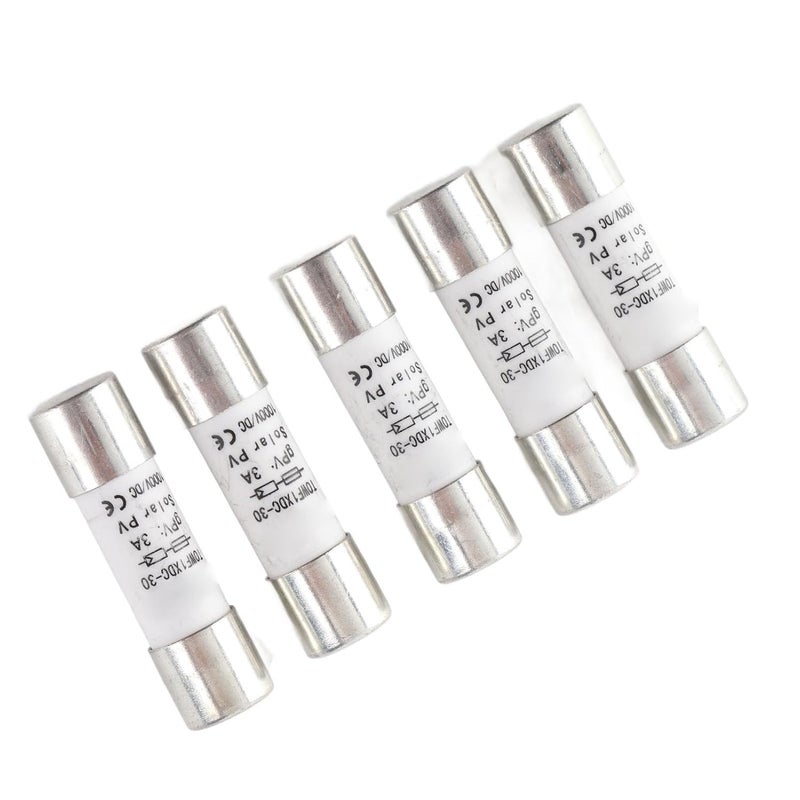 5Pcs Tube Photovoltaic Protection Kit, 1000V DC Tube Set, 10x38mm Fast - Acting PV String Overload Protection for Solar Array Combiner Box with 2ms Time (10A) - Image 5