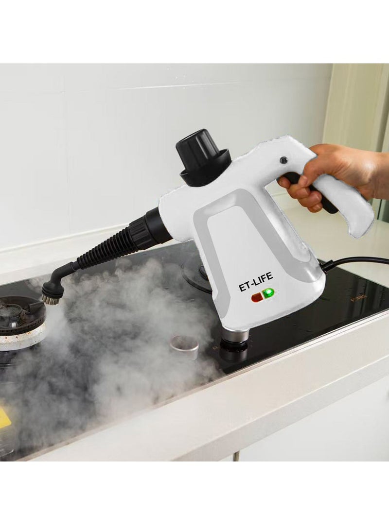 ET-LIFE Handheld Steam Cleaner, 1000W Steamer for Cleaning, Multipurpose Portable Steam Cleaners for Home Use with Safety Lock and 9 Accessory Kit to Remove Grime, Grease and More, Save Time and Effort - Image 2