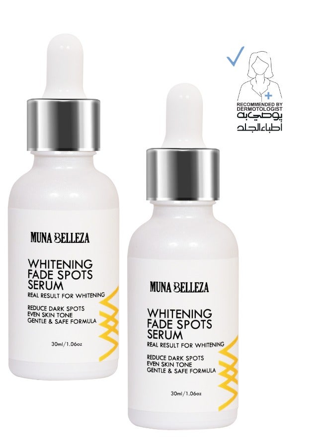 Muna Belleza Dark Spot Serum with Niacinamide & Collagen - Brightens Uneven Skin Tone & Reduces Sun Spots, Natural Formula for All Skin Types - Pack 2 - Image 1
