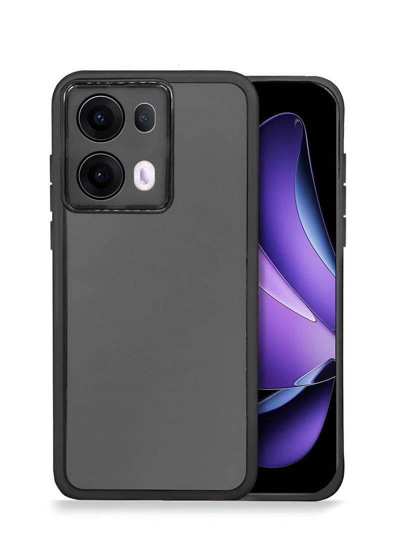 Wtech Oppo Reno13 Pro 5G 2024 Soft Transparent TPU Silicone Ultra Thin Phone Stylish Electroplated Camera Border Back Case Cover - Black