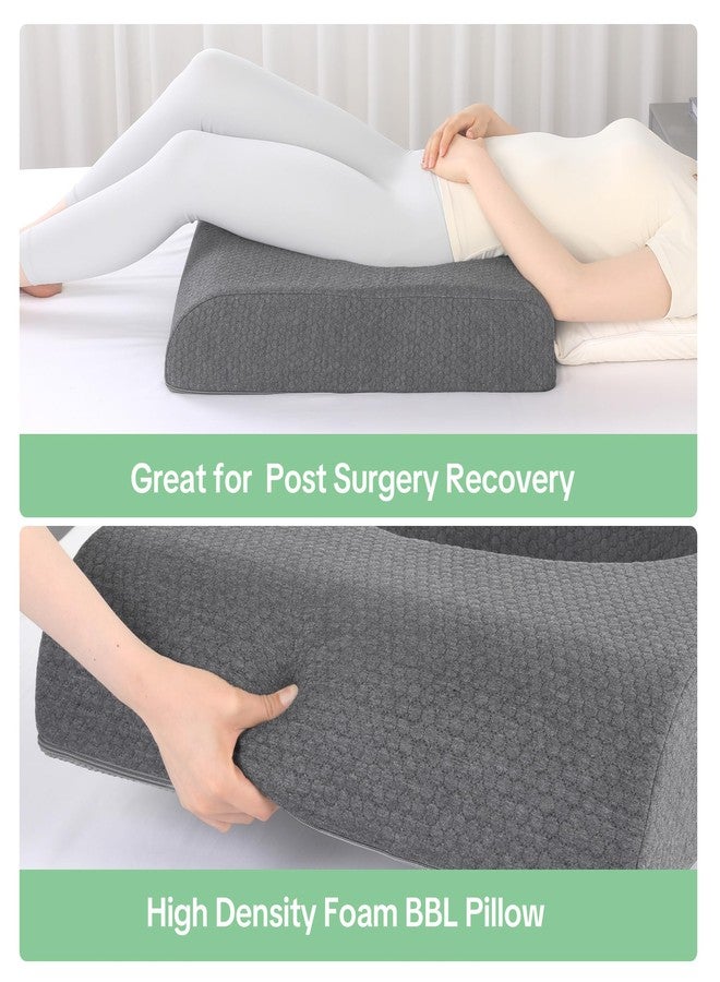 HOMBYS BBL Pillow After Surgery for Sleeping,High Density Foam Butt Pillow,Brazilian Butt Lift Pillow Post Surgery Recovery for Sleeping,BBL Chair with Hole (Gray) - Image 2