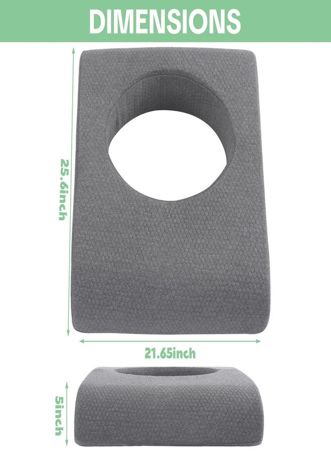 HOMBYS BBL Pillow After Surgery for Sleeping,High Density Foam Butt Pillow,Brazilian Butt Lift Pillow Post Surgery Recovery for Sleeping,BBL Chair with Hole (Gray) - Image 3