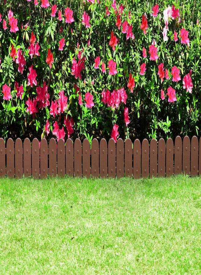 إيفيلاين حواف بلاستيكية لحديقة إيفلين: تصميم سياج خشبي - 8 قطع بنية اللون، بطانة سياج لتزيين الحدائق، حاجز حافة العشب - طقم بطول 10 أقدام من عناصر ألواح تزيين العشب - حواف تنسيق الحدائق - GMT-10374-A08 - Image 4
