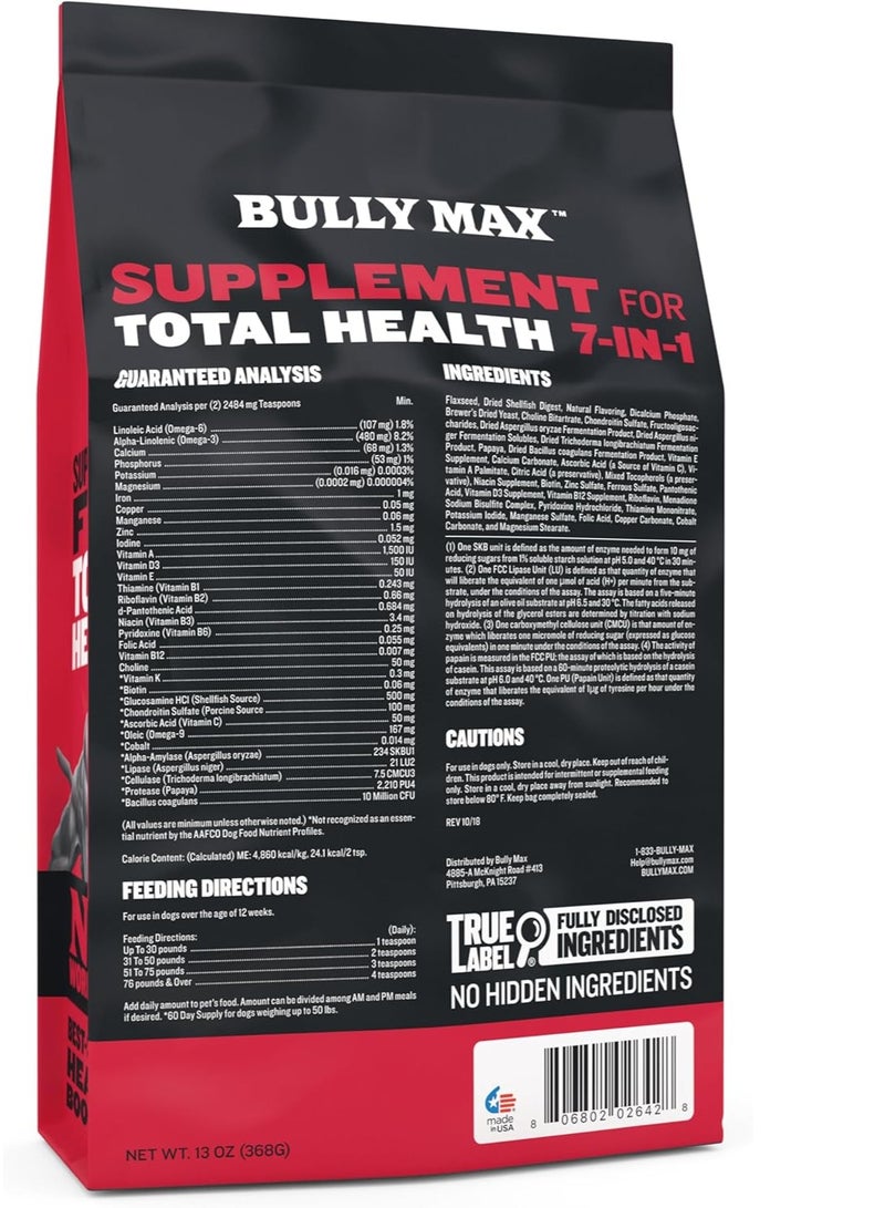 BULLY MAX Multivitamin Powder with Omega Glucosamine & Chondroitin for Immune System 13 oz  - Image 3