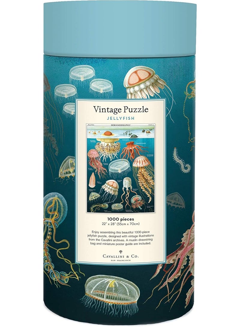 CAVANILLI & CO. Cavallini Papers & Co. Jelly Fish 1,000 Piece Puzzle, Multi - Image 2