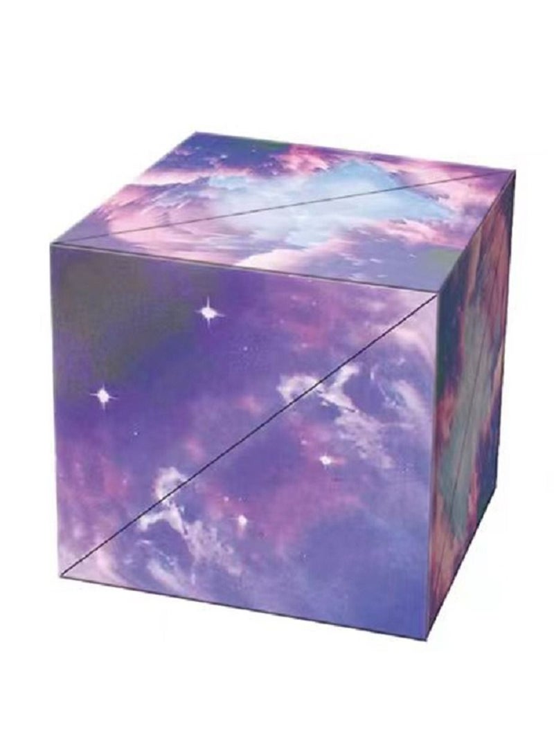 Cool Baby Shape Shifting Box - Extraordinary 3D Magic Cube – Cube Fidget Toy Transforms Into Over 70 Shape-Purple - Image 1