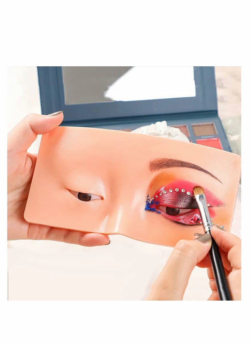 Cosmetologist Makeup Training Tool - Silicone Mannequin Face with Eyelash Extension Practice Board - Image 2
