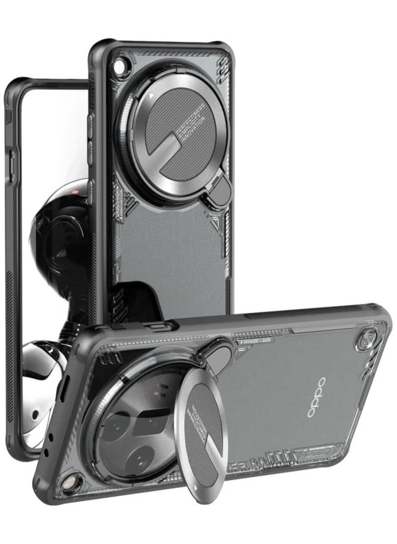 General - Case Compatible with OPPO Find X7 Ultra, Transparent Clear Case Camera Lens Privacy Protection Folding Stand, Shockproof Protective Cover for OPPO Find X7 Ultra - Image 1