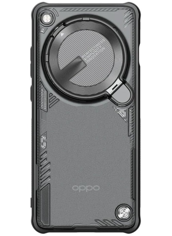 General - Case Compatible with OPPO Find X7 Ultra, Transparent Clear Case Camera Lens Privacy Protection Folding Stand, Shockproof Protective Cover for OPPO Find X7 Ultra - Image 1
