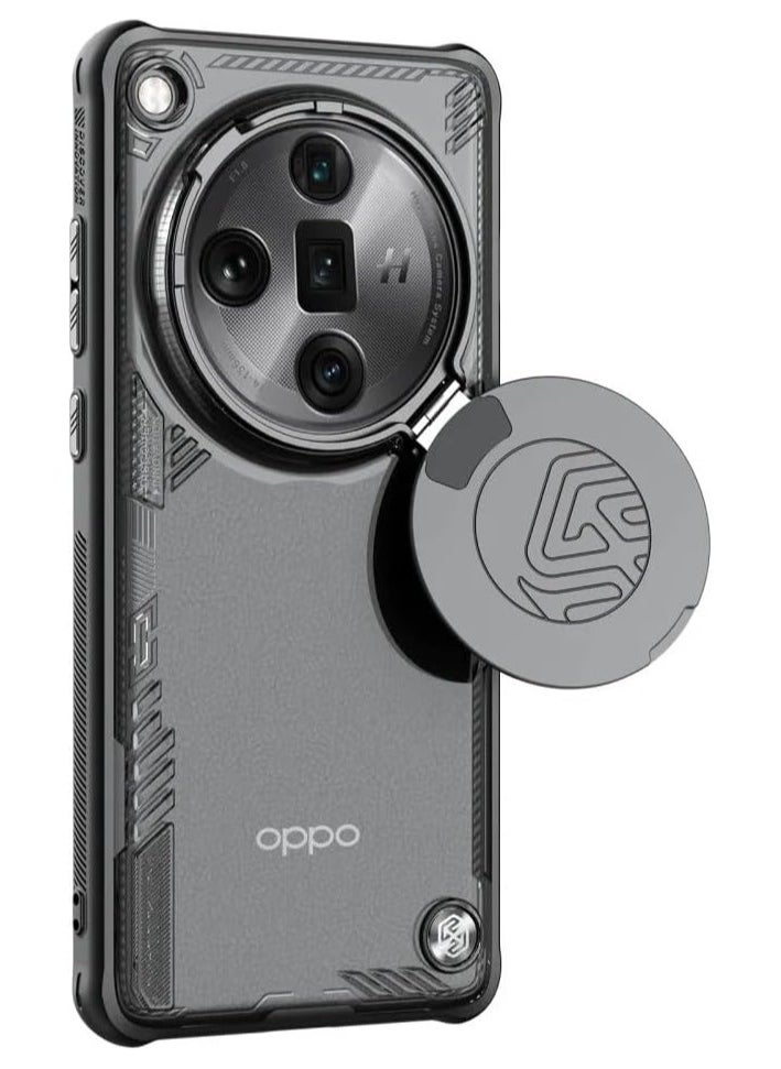 General - Case Compatible with OPPO Find X7 Ultra, Transparent Clear Case Camera Lens Privacy Protection Folding Stand, Shockproof Protective Cover for OPPO Find X7 Ultra - Image 1