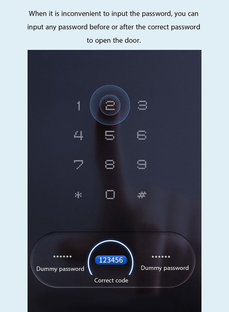 Smart Lock Smart Door Lock Fingerprint Door Lock App Smart Lock Fingerprint Entry Smart Lock Biometric Door Lock Keypad Deadbolt (White） - Image 5