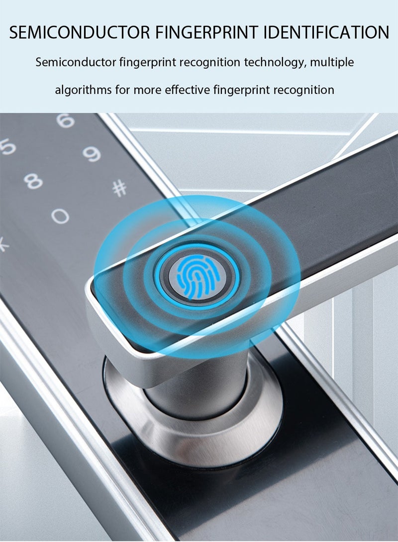 Smart Lock Smart Door Lock Fingerprint Door Lock App Smart Lock Fingerprint Entry Smart Lock Biometric Door Lock Keypad Deadbolt (White） - Image 4
