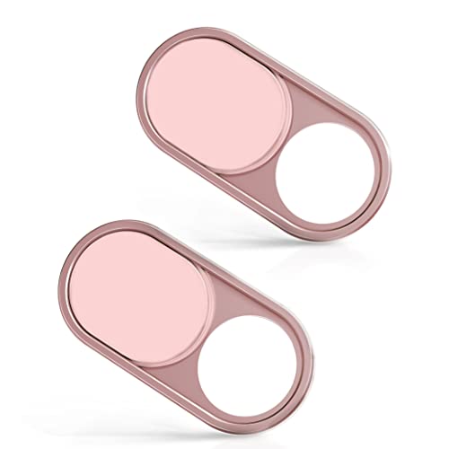 imluckies Metal Webcam Cover Slide, 0.023in Camera Cover for Laptop Computer, MacBook Pro/Air iMac iPad Tablet iPhone 8/7/6 Plus, Echo Show/Spot Web Camera Blocker Protect Your Privacy [2 Pack Pink] - Image 1