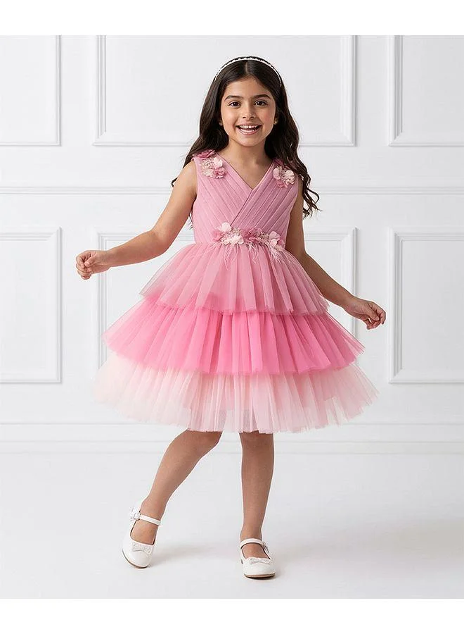 Mark & Mia Mark & Mia Floral Embellished Sleeveless Party Dress - Pink