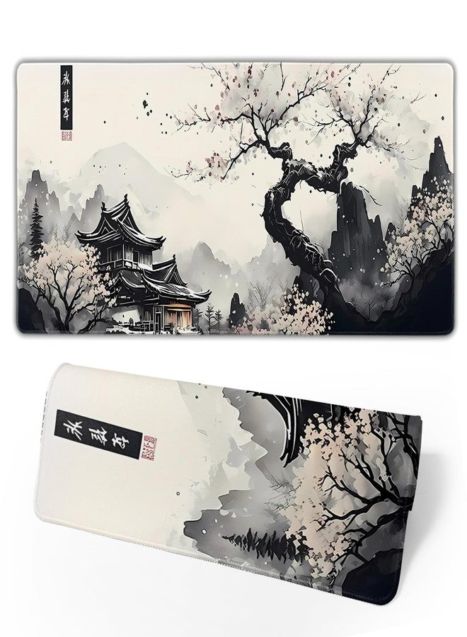 Brecoy Japanese Mouse Pad, Large Japanese Desk Mat, XL Anime Gaming Keyboard Mat, Non-Slip Rubber Base, Big Extended Desk Protector for Home Office, 31.5”x11.8” - Image 1