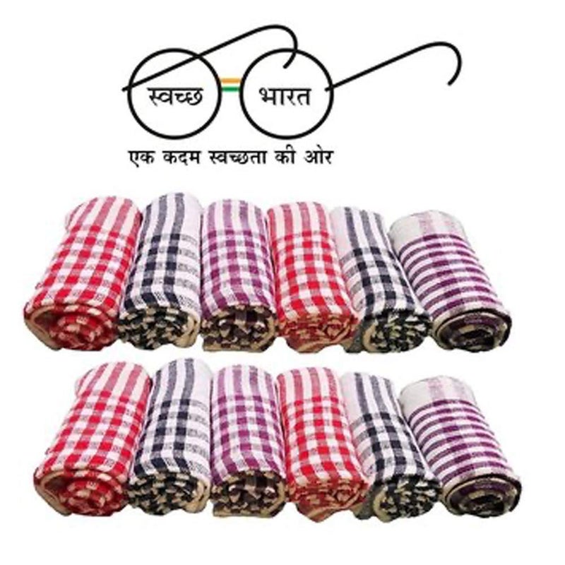 Cotton Cleaning Dusting Cloth Table Napkin Multipurpose Kitchen Towel (Multi-Coloured) (Pack of 3) - Image 2