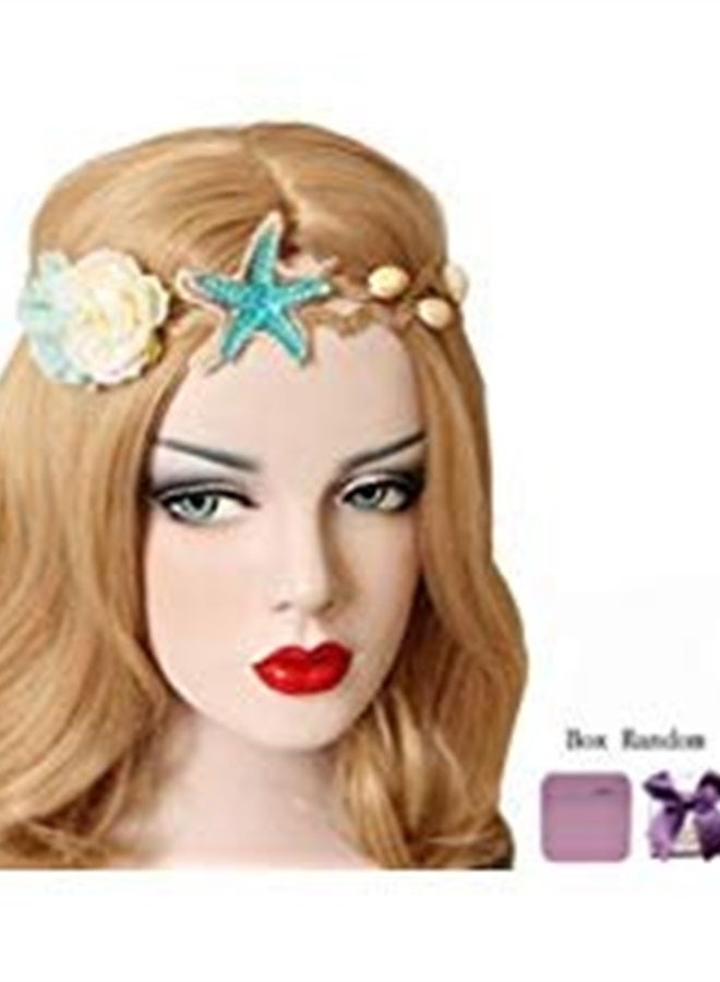 Bodermincer Fashion Women Girls Beach Starfish Shell Flower Hemp Rope Hair Band Mermaid Hair Accessories Mermaid Hair Band Mermaid Headband