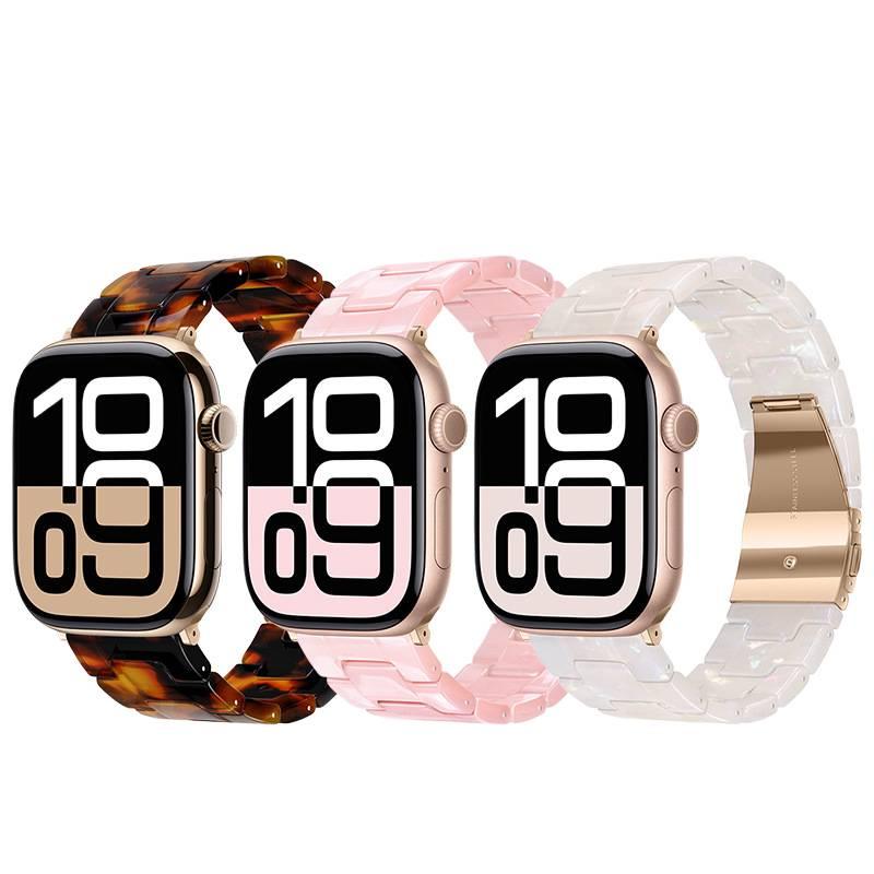 LL Black Resin Bracelet Strap Smartwatch Band Compatible with Apple Watch Ultra with Adjustable Fit Replacement Strap for Daily Wear - Image 2