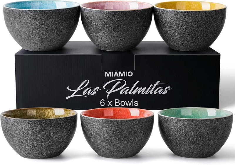 – 750 ml, Bowls Set of 6, Ceramic Bowl, Salad Bowls, Soup Bowl, Cereal Bowl, Kitchen Bowls, Rice Bowls – Microwave and Dishwasher Safe – Las Palmitas Collection - Image 1