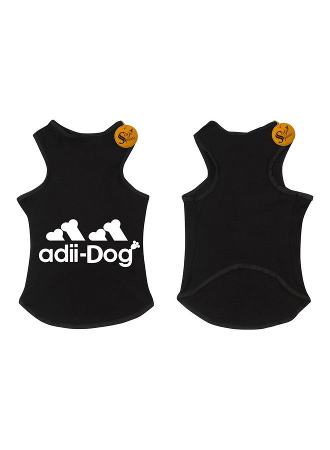 سايج سكوير مجموعة من قطعتين، تي شيرت قطني مريح للكلاب، سترة بدون أكمام لملابس الكلاب، قميص داخلي للجراء، ملابس عصرية (أسود + أحمر) (متوسط) (16 بوصة) - Image 5