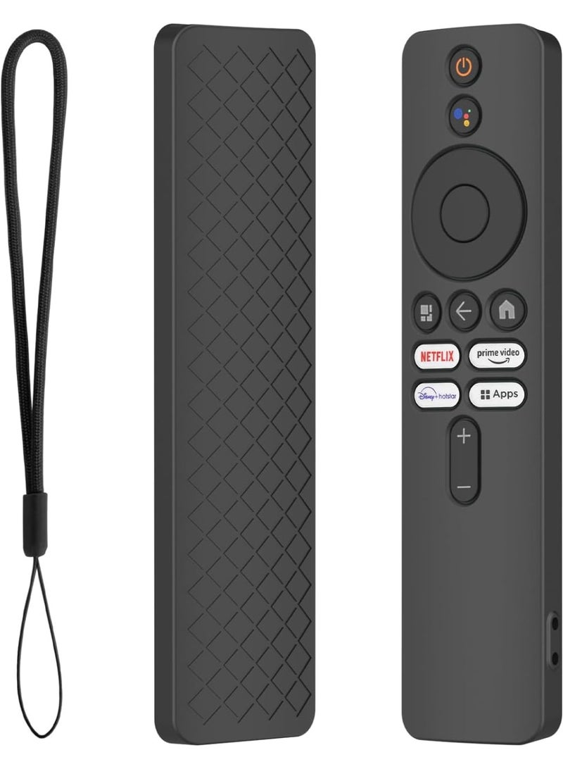 عربست جراب سيليكون لجهاز التحكم عن بعد XIAOMI MI Box S وجهاز التحكم عن بعد TV Box S (الجيل الثاني) - غطاء واقٍ مضاد للانزلاق مع حبل (أسود) - Image 1