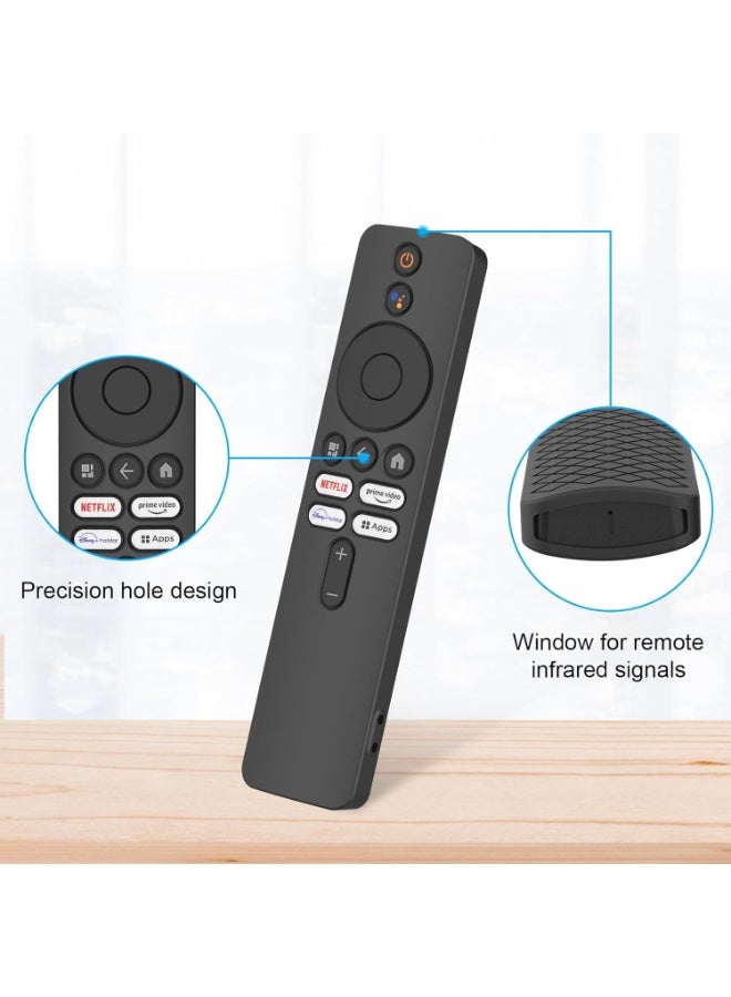 عربست جراب سيليكون لجهاز التحكم عن بعد XIAOMI MI Box S وجهاز التحكم عن بعد TV Box S (الجيل الثاني) - غطاء واقٍ مضاد للانزلاق مع حبل (أسود) - Image 2