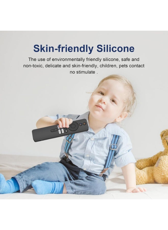 عربست جراب سيليكون لجهاز التحكم عن بعد XIAOMI MI Box S وجهاز التحكم عن بعد TV Box S (الجيل الثاني) - غطاء واقٍ مضاد للانزلاق مع حبل (أسود) - Image 4