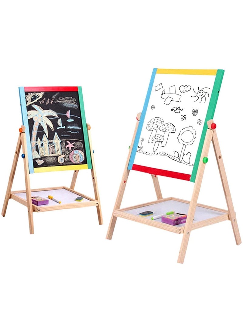 MIXDE Multifunctional Double Sided Wooden Magnetic Easel And Whiteboard For Kids - Image 2