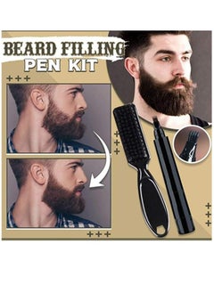 Kanza Men's New Beard Filler Pencil Pen and Brush Kit, Barber and Salon Beard Care Kit for Men (Dark Brown)  - Image 4
