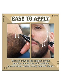 Kanza Men's New Beard Filler Pencil Pen and Brush Kit, Barber and Salon Beard Care Kit for Men (Dark Brown)  - Image 5