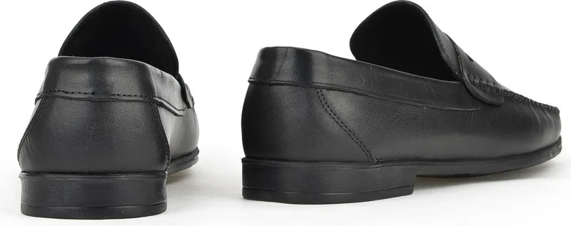 زيا , Men's Leather Casual Shoes 141423Z152 Black